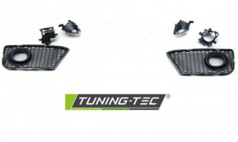 Upgrade Design Frontstoßstange für Audi A3 8PA Facelift  08-13 inkl. Zubehör und Grill Hochglanz schwarz