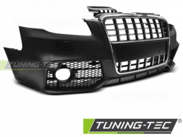 Upgrade Design Frontstoßstange für Audi A4 B7 (8E) 04-08 inkl. Zubehör schwarz/chrom