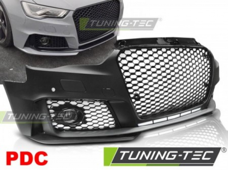 Upgrade Design Frontstoßstange für Audi A3 8V 12-16 inkl. Zubehör in  Hochglanz schwarz mit PDC