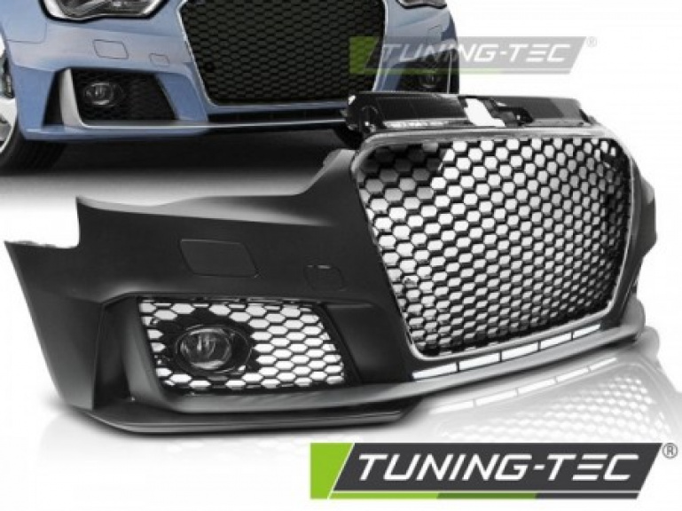 Upgrade Design Frontstoßstange für Audi A3 8V 12-16 inkl. Zubehör in Hochglanz schwarz/chrom