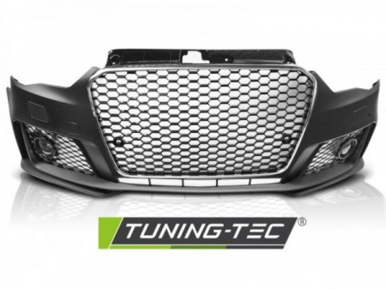 Upgrade Design Frontstoßstange für Audi A3 8V 12-16 inkl. Zubehör in Hochglanz schwarz/chrom mit PDC