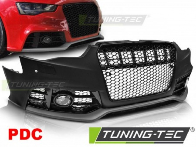 Upgrade Design Frontstoßstange für Audi A5 11-16 inkl Zubehör mit PDC Hochglanz schwarz