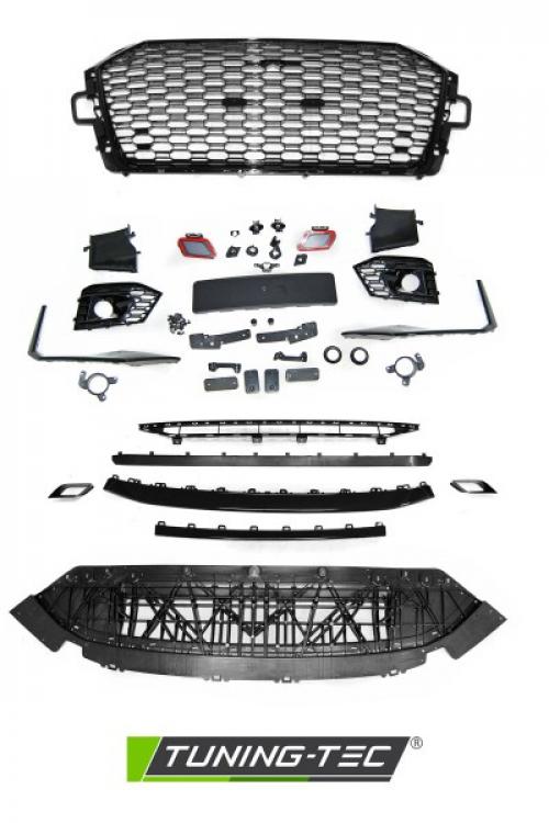 Upgrade Design Frontstoßstange für Audi A4 B9 (8W) 15-19 inkl. Zubehör mit PDC Hochglanz schwarz