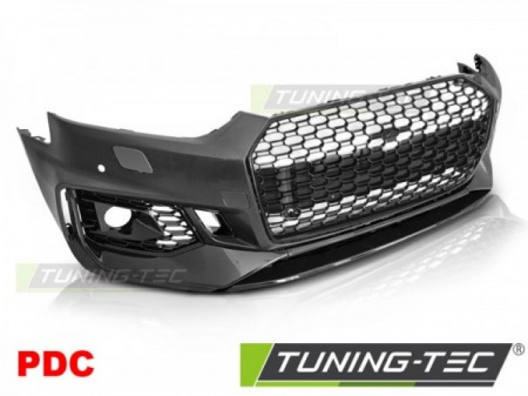 Upgrade Design Frontstoßstange für Audi A5 18+ inkl. Zubehör mit PDC Hochglanz schwarz
