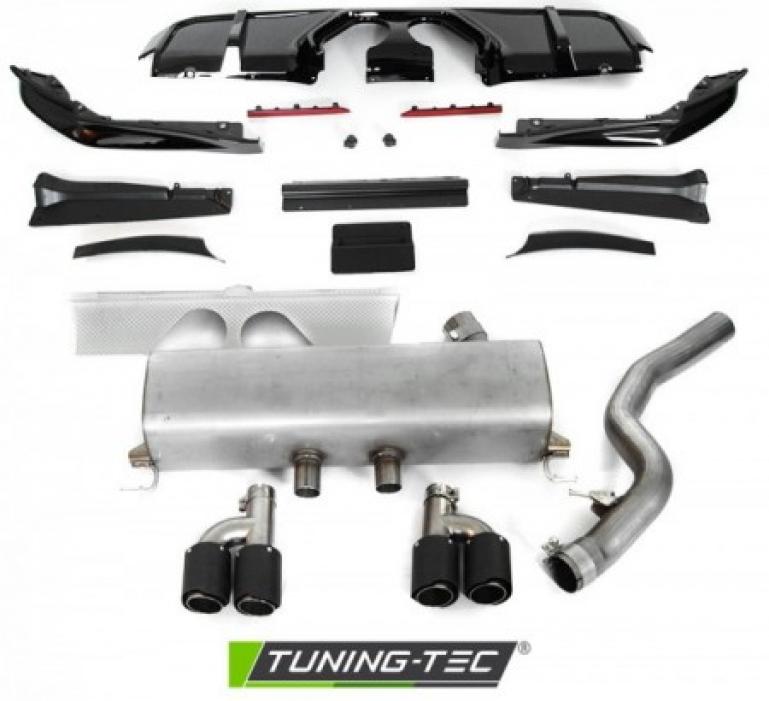 Upgrade Design Heckstoßstange für BMW 3er G20 Lim. 19+ mit PDC und Auspuffanlage + Endrohren