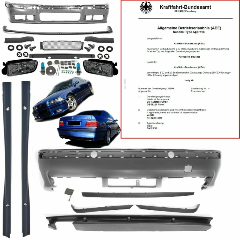 LIMOUSINE Bodykit Stoßstange Set passt für BMW E46+Zubehör für M