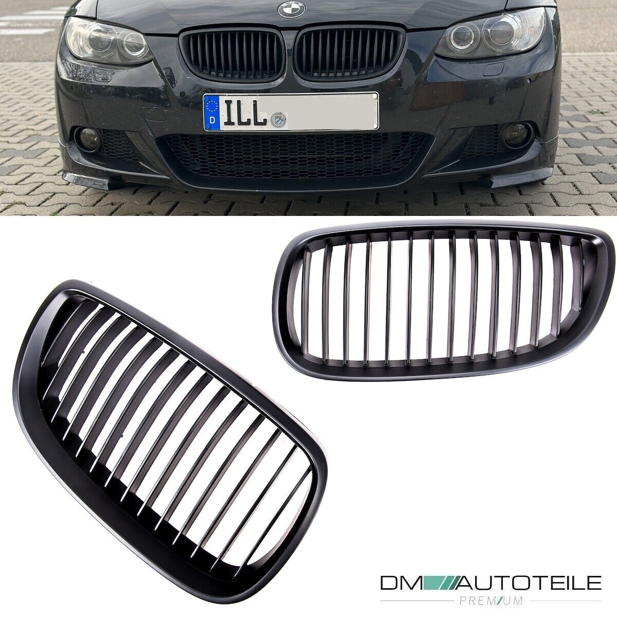 Kühlergrill Auto Frontgrill Nebelscheinwerfer Grill Ersatz Passend Für E90  E92 E93 M3 Fahrzeug Frontgrill : : Auto & Motorrad