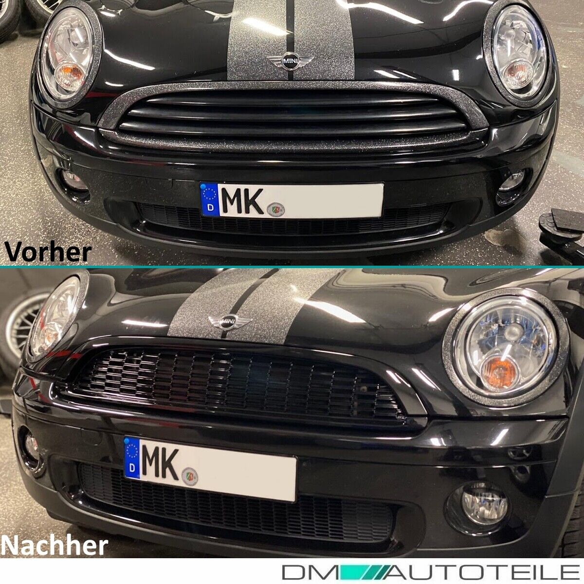 Mini Cooper R56 R57 Kühlergrill SET 3-teilig 2006-2009 hochglanz