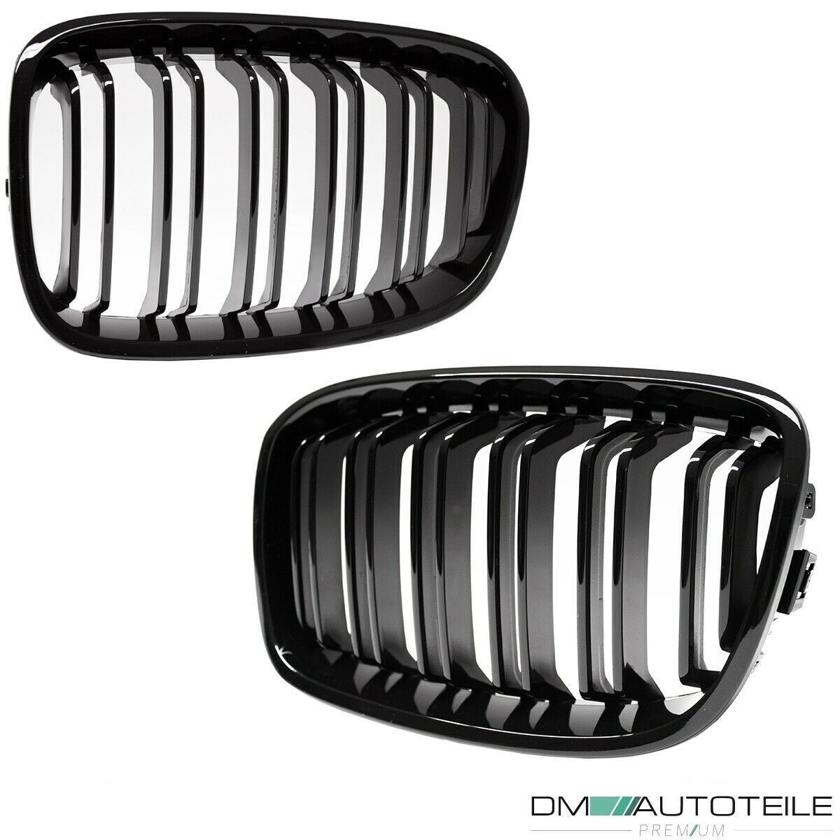 SET Doppelsteg Kühlergrill Grill Schwarz Glanz passt für BMW 1er F20 ,  30,95 €