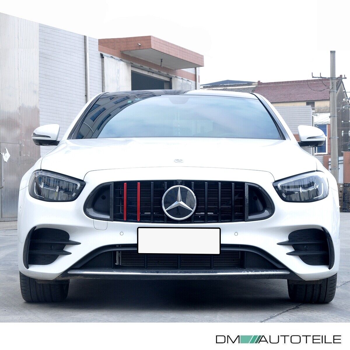 Kühlergrill Schwarz Carbon Glanz passend für Mercedes E Klasse W213 S213  Facelift Mopf ab 2020 auf Evo Sport Panamericana GT