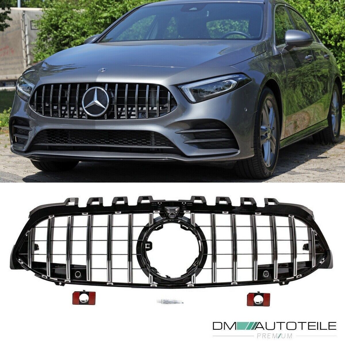  Kühlergrill Grill Chrom GT Panamericana für Mercedes CLA  C118 X118 MIT Kamera ab 2019