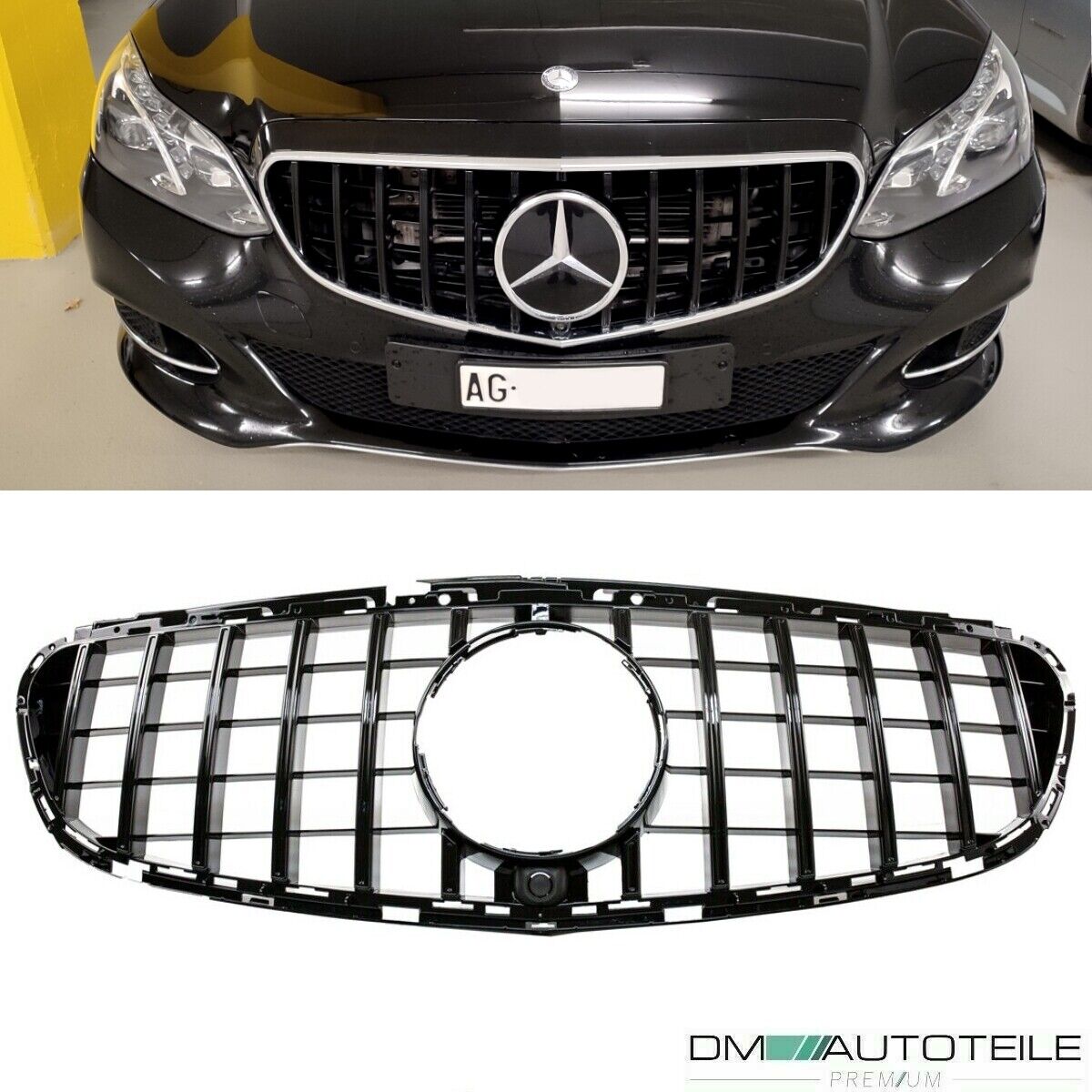 Kühlergrill Schwarz passt für Mercedes E-Klasse W212 S212 ab 2013-216 auf  Sport-Panamericana GT