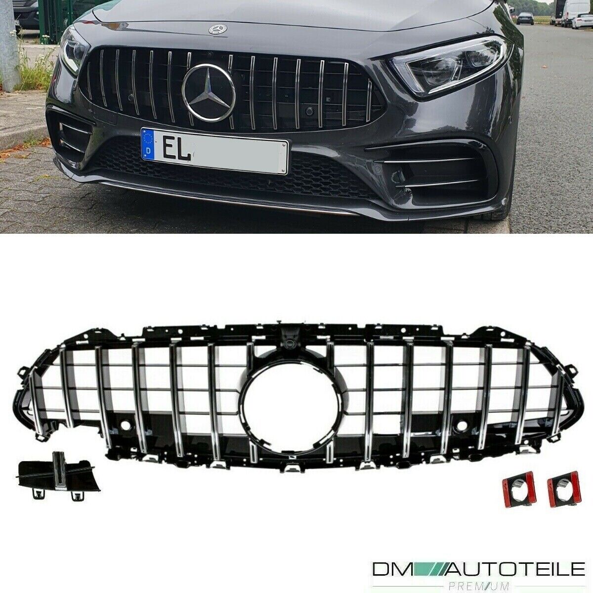  Kühlergrill Grill Chrom GT Panamericana für Mercedes CLA  C118 X118 MIT Kamera ab 2019