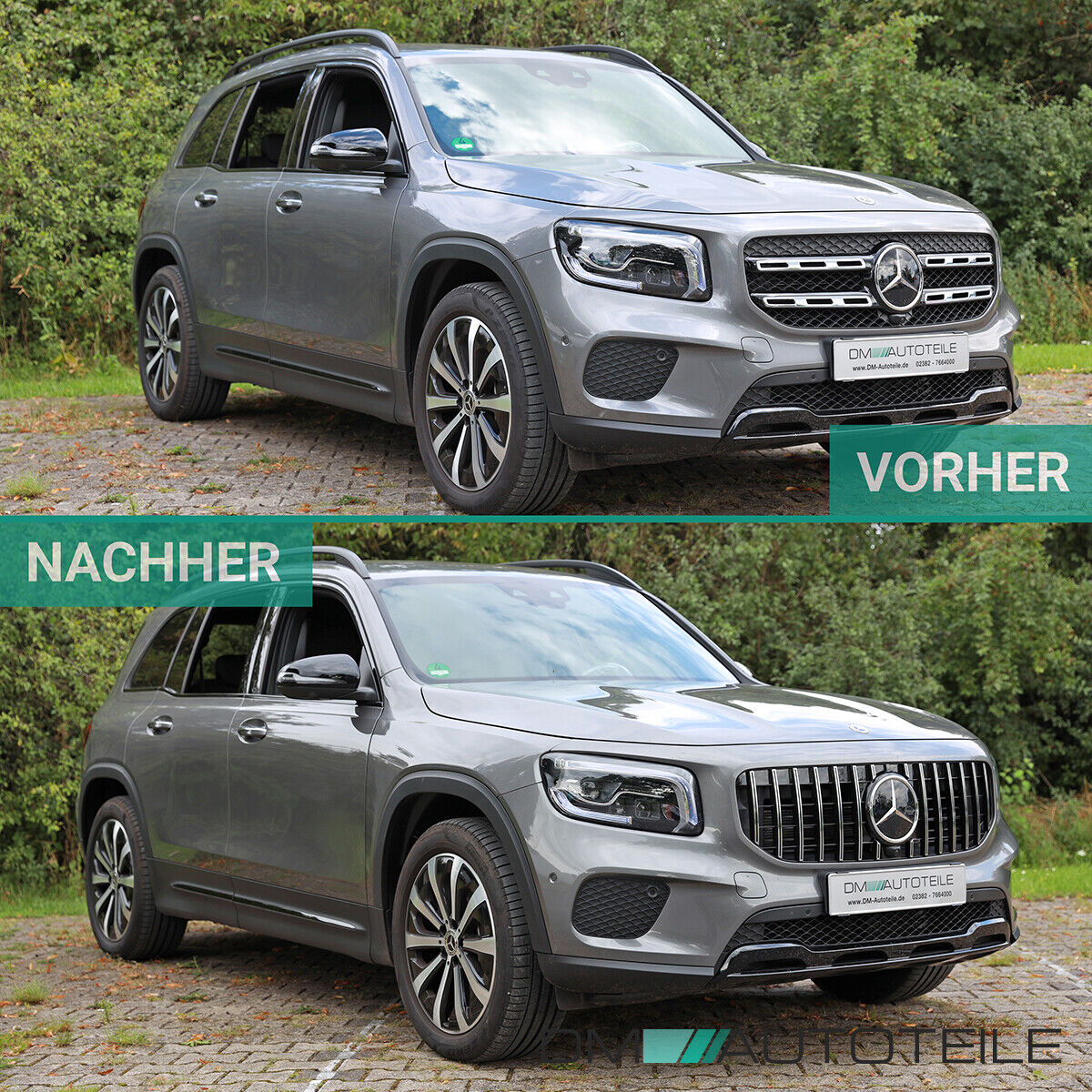 Kühlergrill Chrom Komplett passt für Mercedes GLB-Klasse X247 ab