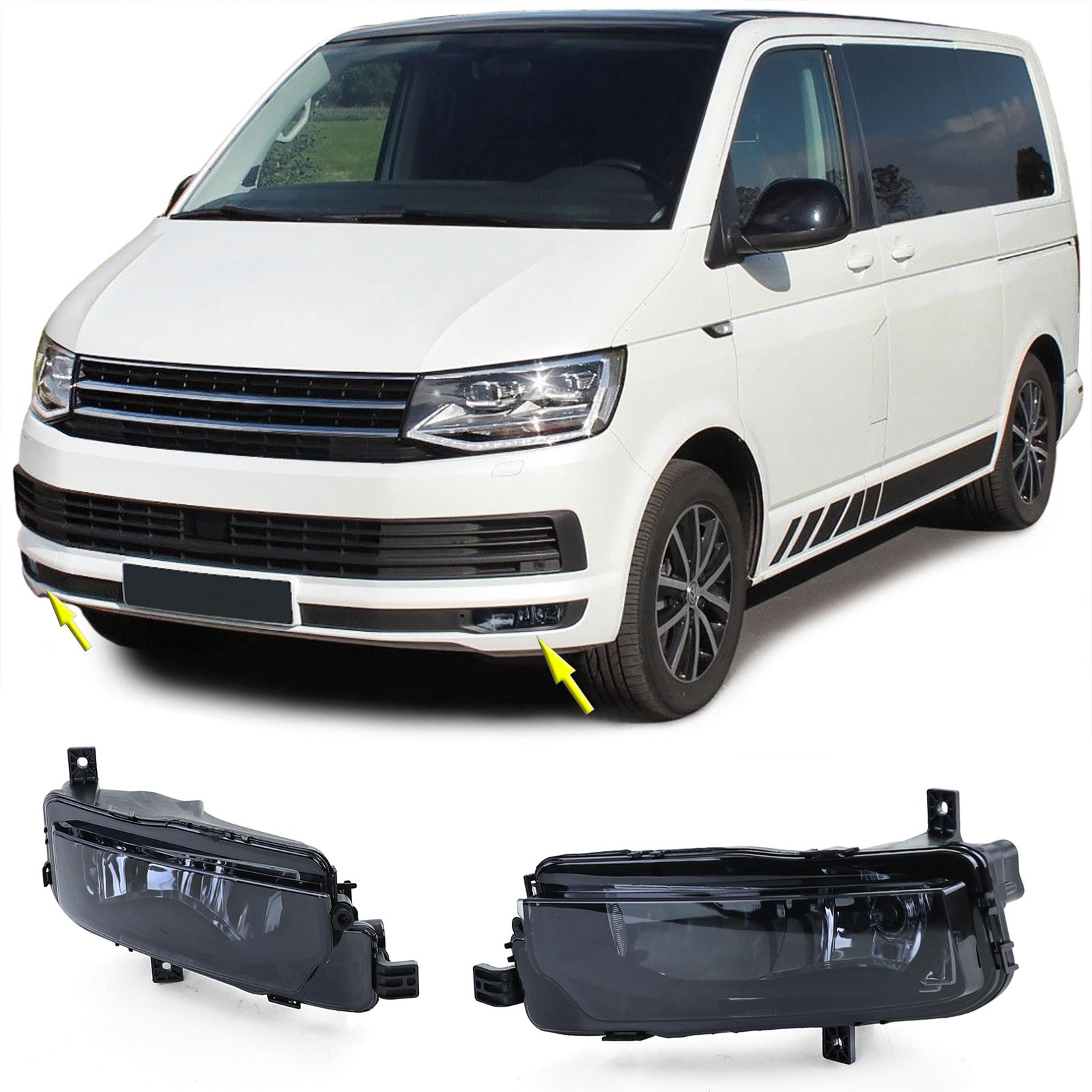 Upgrade Design Nebelscheinwerfer für VW T6 15-19 schwarz / rauch + H11