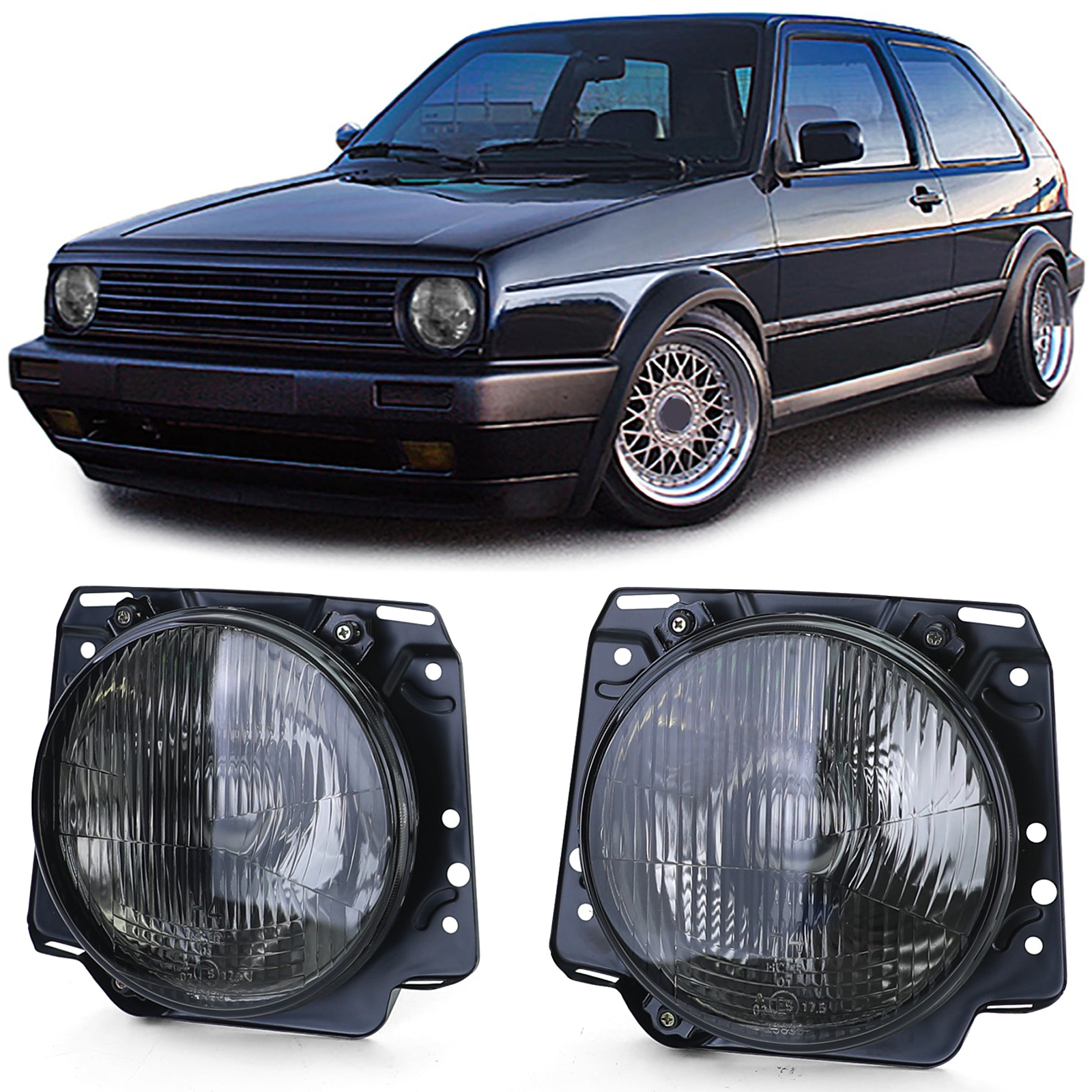 Upgrade Design Scheinwerfer für VW Golf II (2) 83-91 schwarz