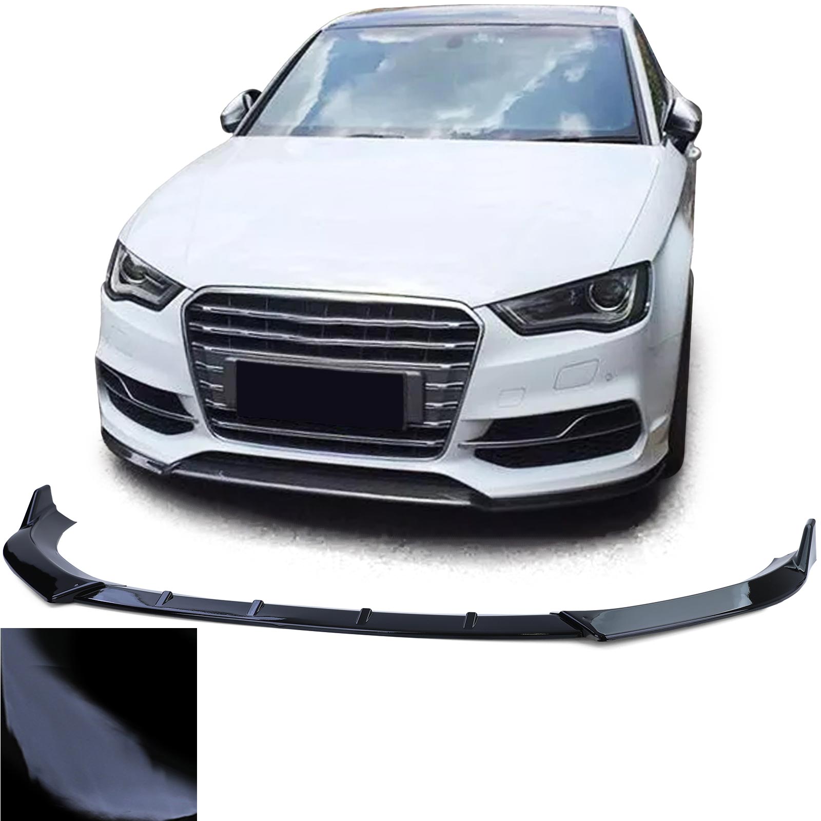 Frontspoiler Lippe für Audi A3 8V 12-16 Vorfacelift schwarz Hochglanz