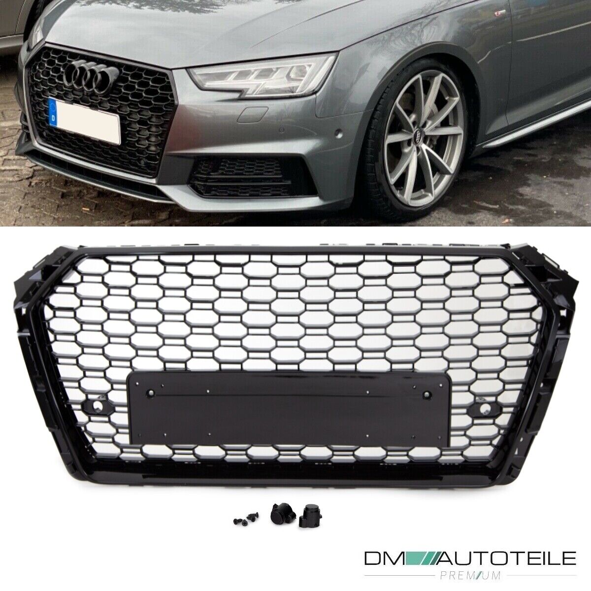 Kühlergrill Wabengrill Schwarz Hochglanz passt für Audi A4 B9 ab 2015-2019  kein RS4