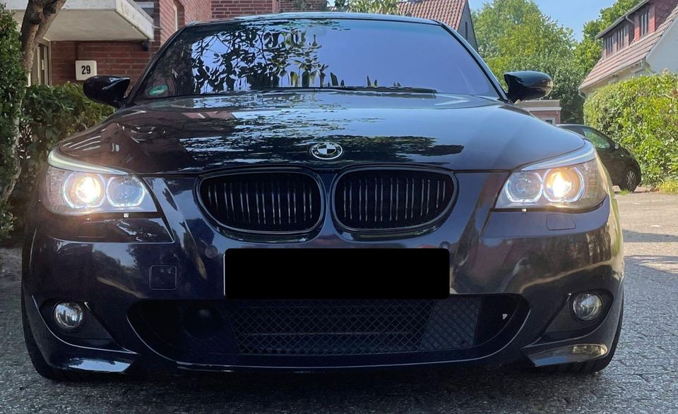 LED Angel Eyes Scheinwerfer für BMW 5er E60/E61 03-07 schwarz