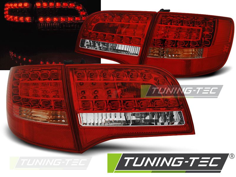 LED Upgrade Design Rückleuchten für Audi A6 4F (C6) Avant 04-08 rot/klar in  Facelift Optik