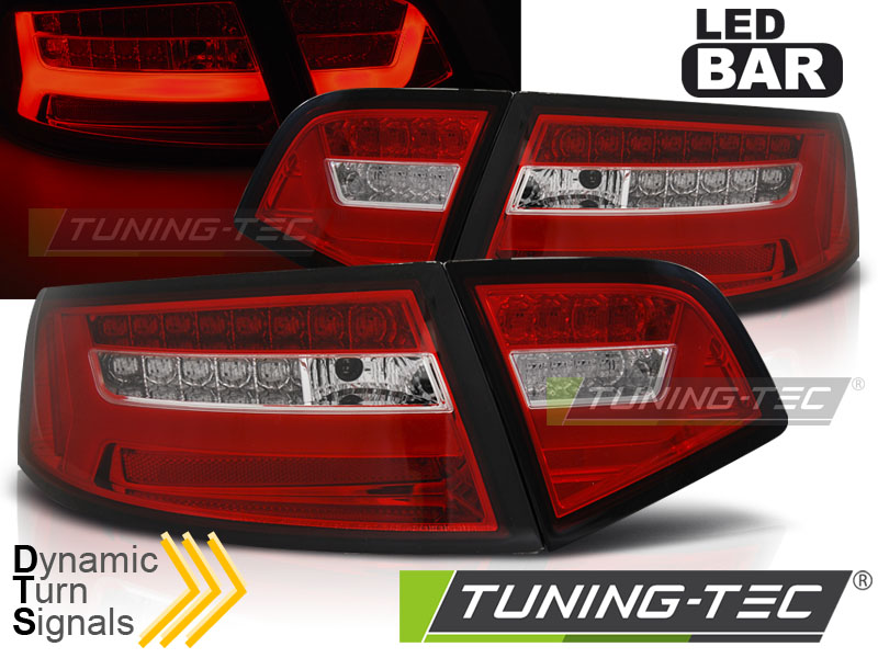 LED Lightbar Design Rückleuchten für Audi A6 4F (C6) Facelift 08-11  Limousine rot/klar