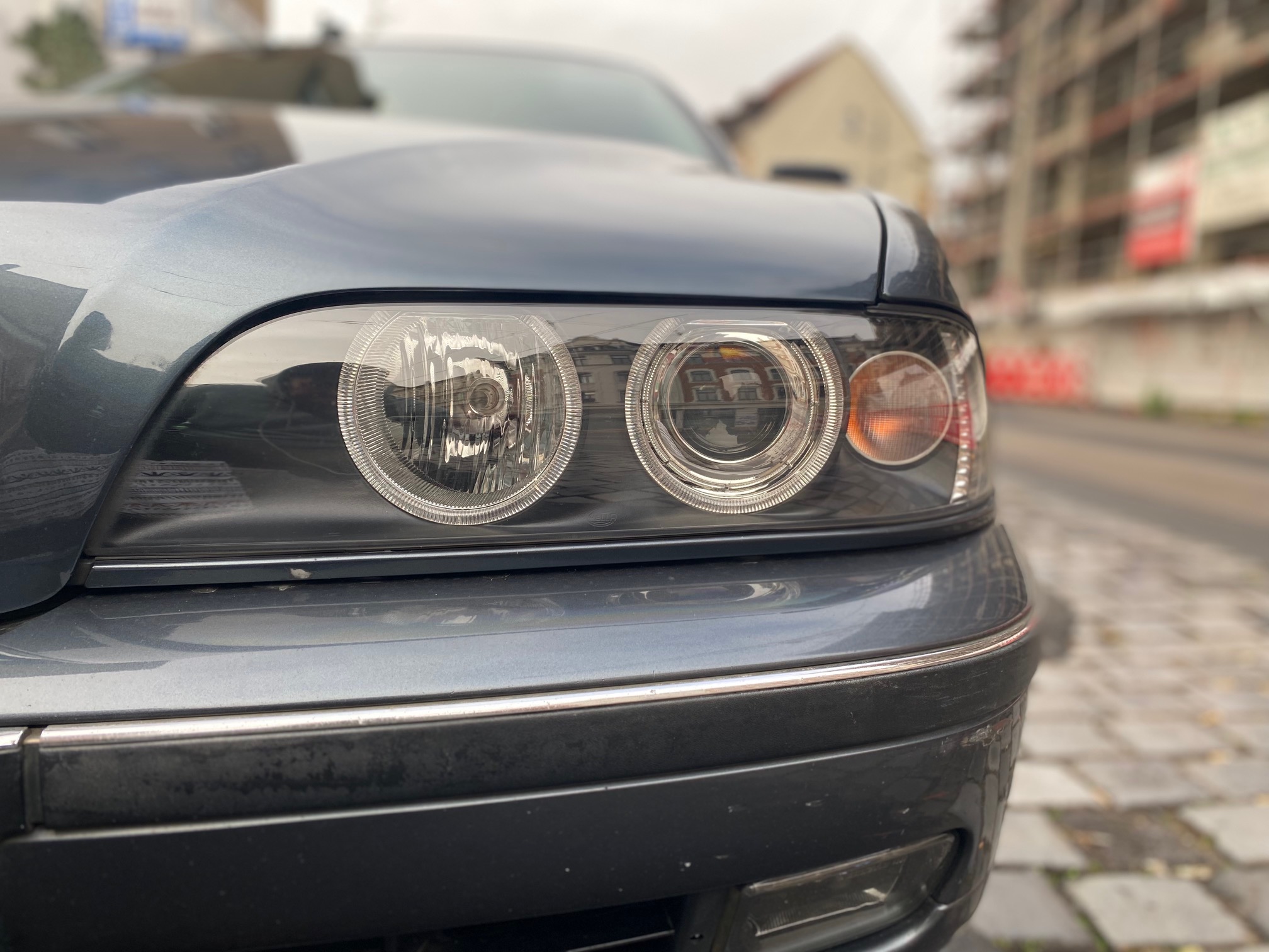 Schwarzen BMW Serie 5 E39 Xenon Scheinwerfer Maske