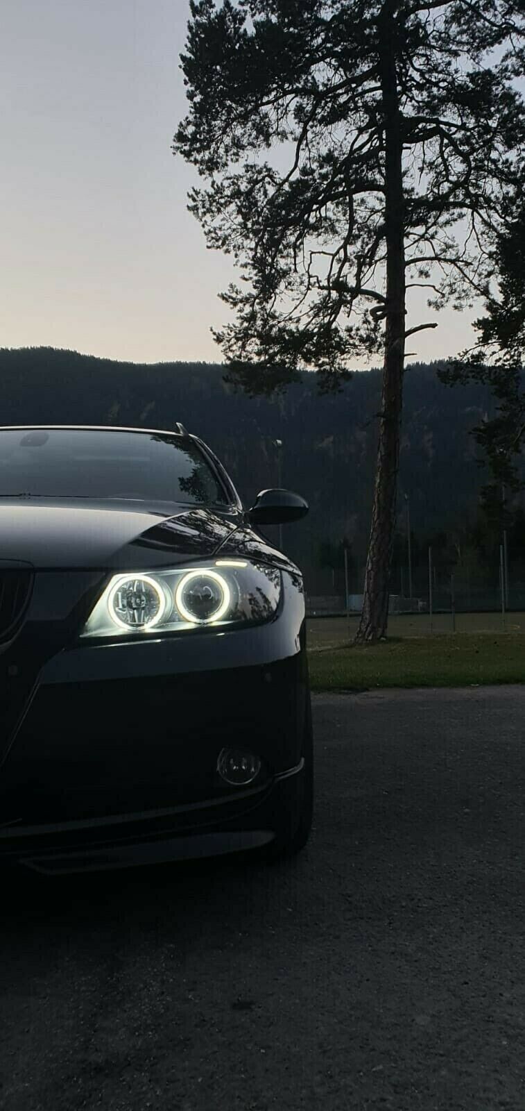 CCFL Angel Eyes Scheinwerfer für BMW 3er E90/E91 05-08 schwarz