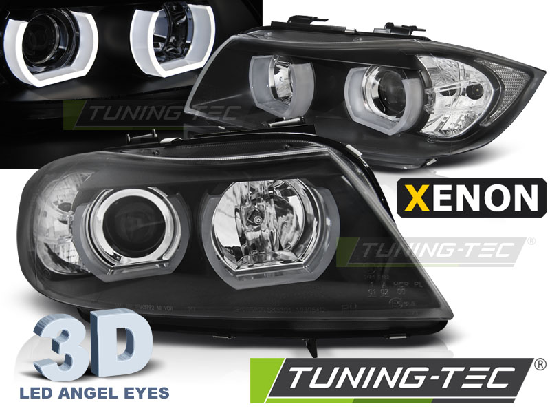 Xenon LED Angel Eyes Scheinwerfer für BMW 3er E90/E91 05-08 schwarz