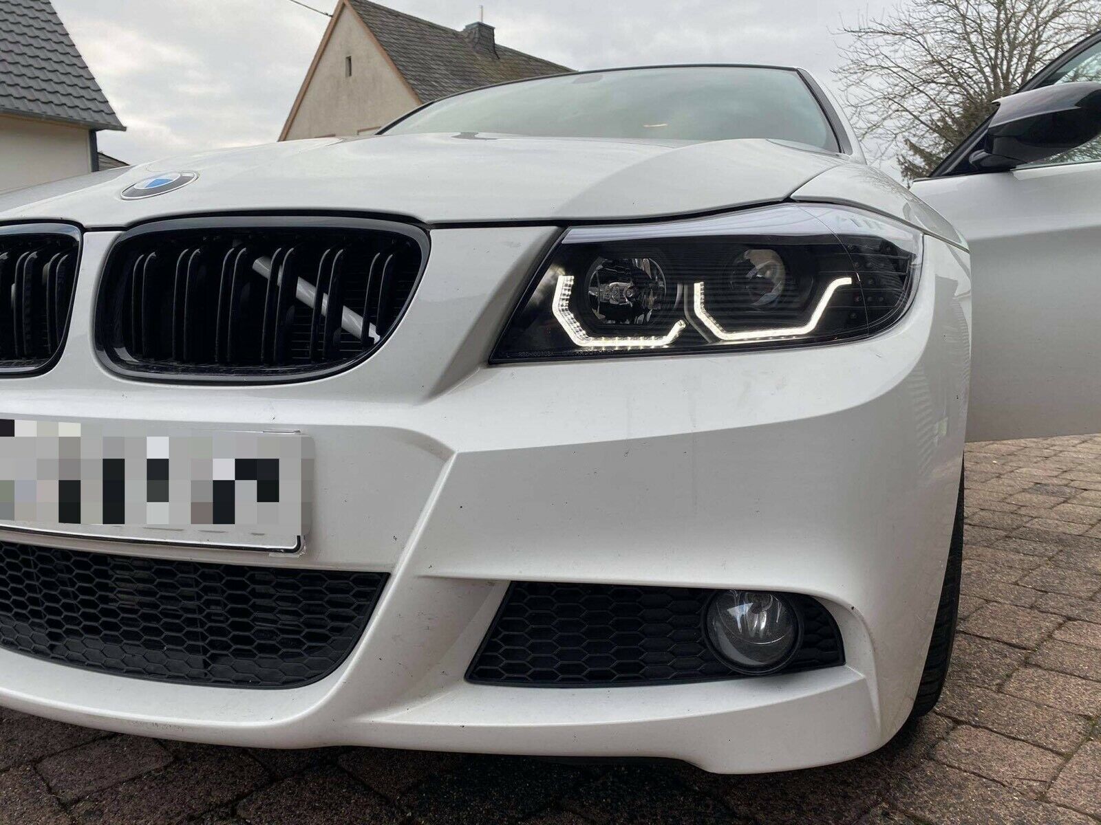 3D LED Angel Eyes Scheinwerfer für BMW 3er E90/E91 05-08 schwarz mit LED  Blinker