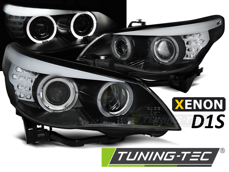 XENON D1S Angel Eyes Scheinwerfer für BMW 5er E60/E61 05-07 schwarz