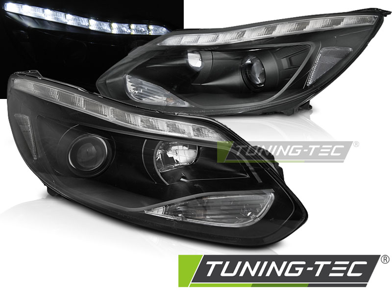 Voll LED Lightbar Design Rückleuchten Für Ford Focus MK3 15-18 Schwarz/rot Mit Dynamischem Blinker
