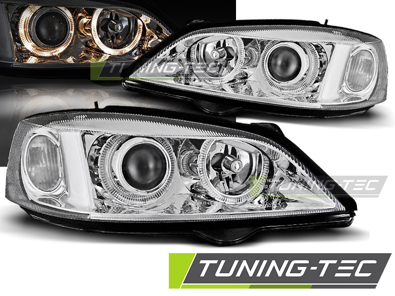 LED Angel Eyes Scheinwerfer für Opel Astra G 98-04 chrom