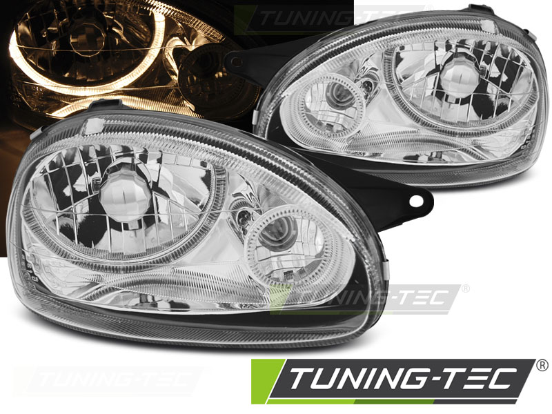 CR-Lights Angel Eyes Scheinwerfer Set in schwarz für Opel Corsa C