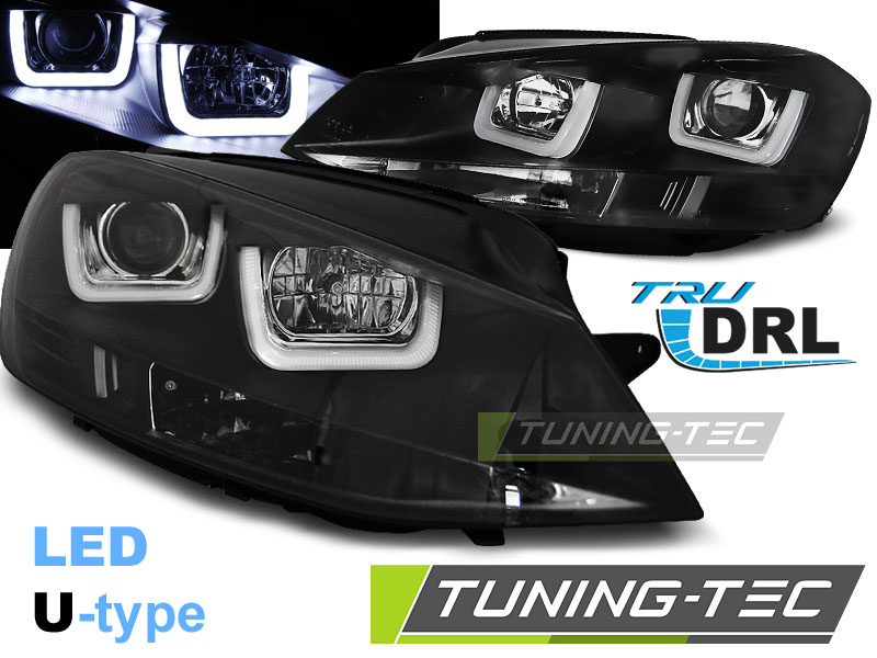 LED Tagfahrlicht Upgrade Scheinwerfer für VW Golf 7 12-17 schwarz