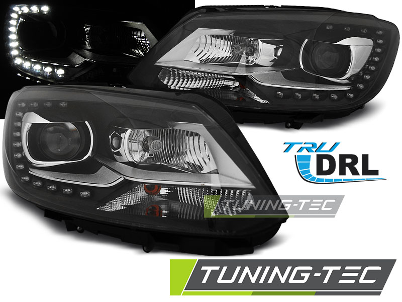 LED Tagfahrlicht Scheinwerfer für VW Touran 5T / Caddy 10-15 schwarz