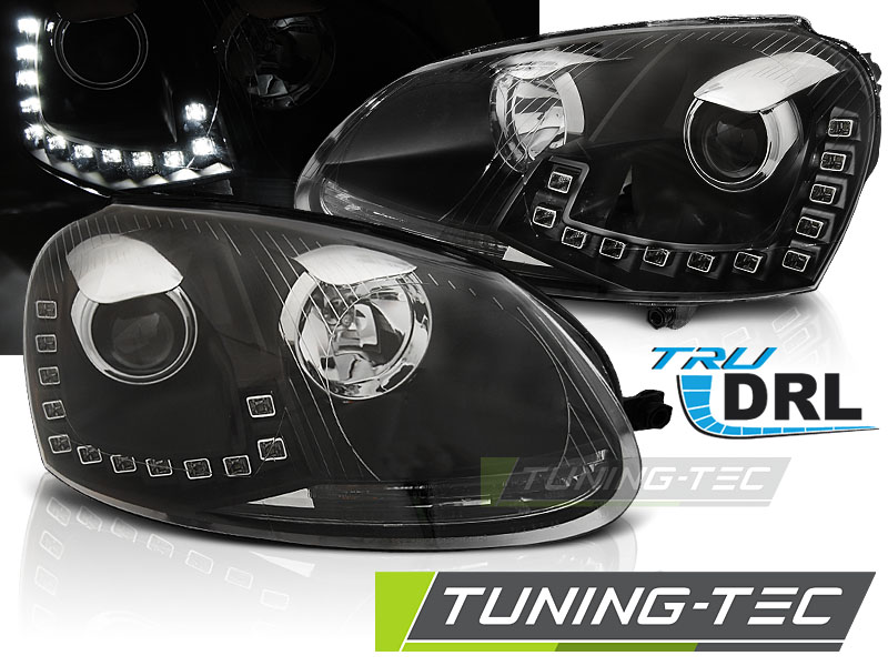 LED Tagfahrlicht Scheinwerfer für VW Golf 5 03-09 im Golf 6 Design