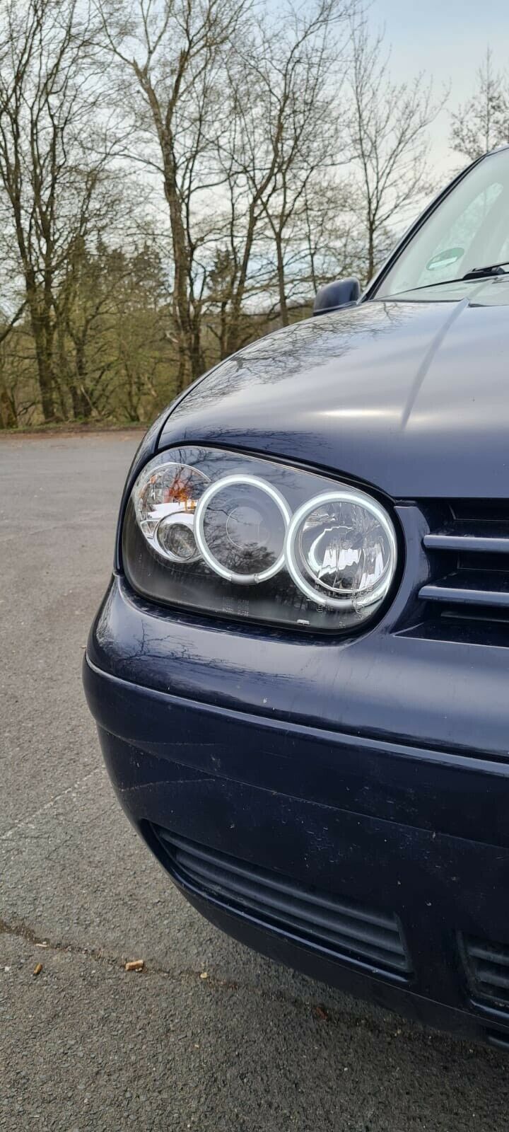 CCFL Angel Eyes Scheinwerfer für VW Golf 4 97-03 schwarz