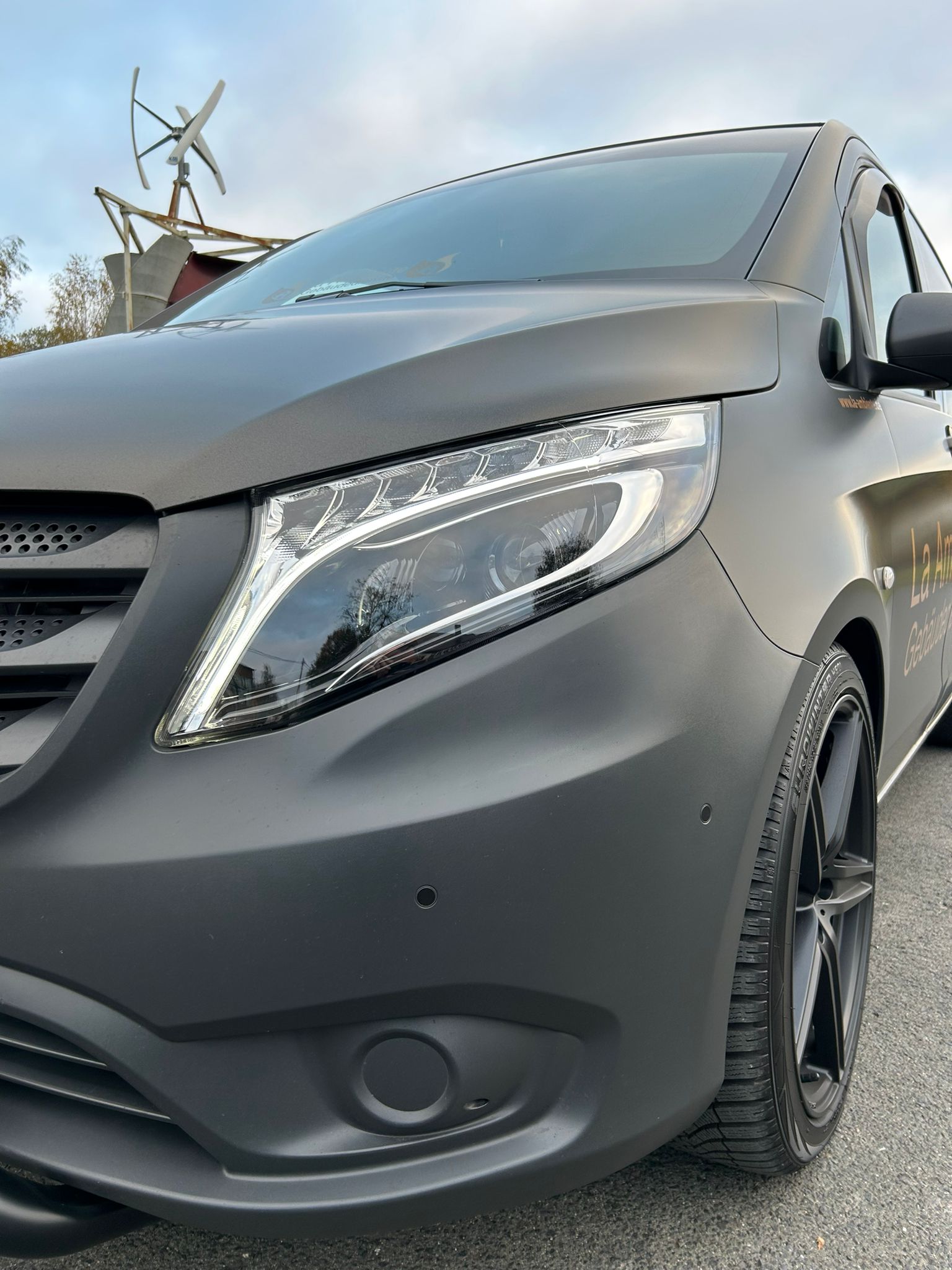 VOLL LED Tagfahrlicht Scheinwerfer für Mercedes Benz V-Klasse / Vito W447  14-23 schwarz mit LED Blinker