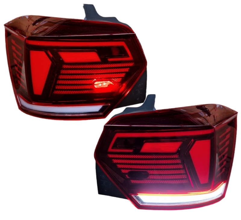 Voll LED Upgrade Design Rückleuchten für VW Polo 2G (AW) 17+ Kirschrot