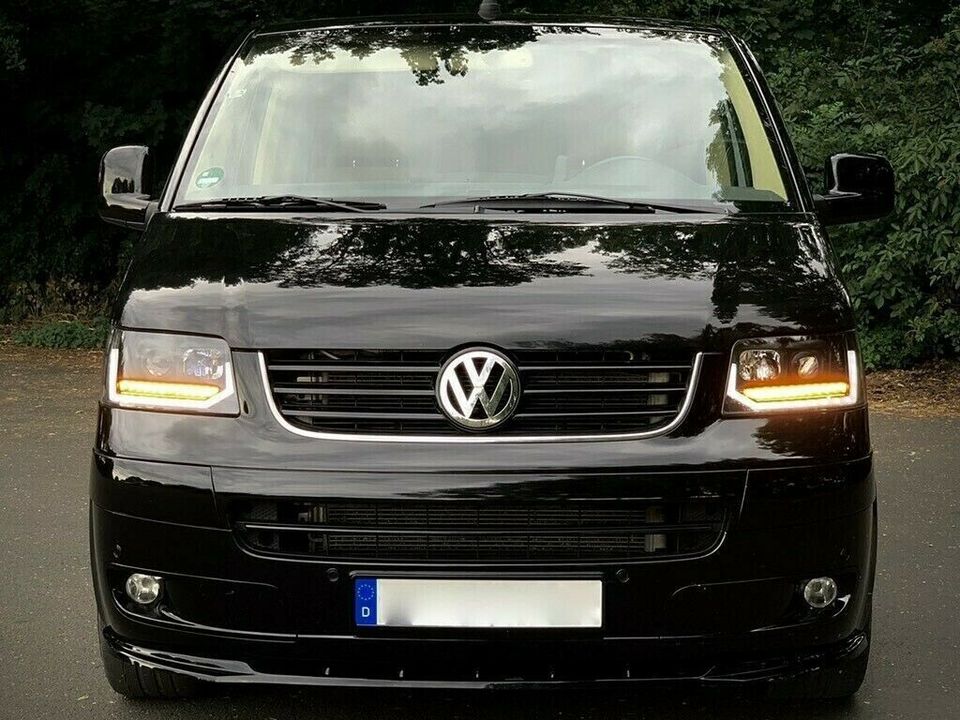 Upgrade LED Tagfahrlicht Scheinwerfer VW T5 03-09 dynamisch schwarz