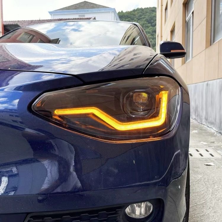 VOLL LED Tagfahrlicht Angel Eyes Scheinwerfer für BMW 1er F20/F21 11-15  schwarz mit dyn. Blinker