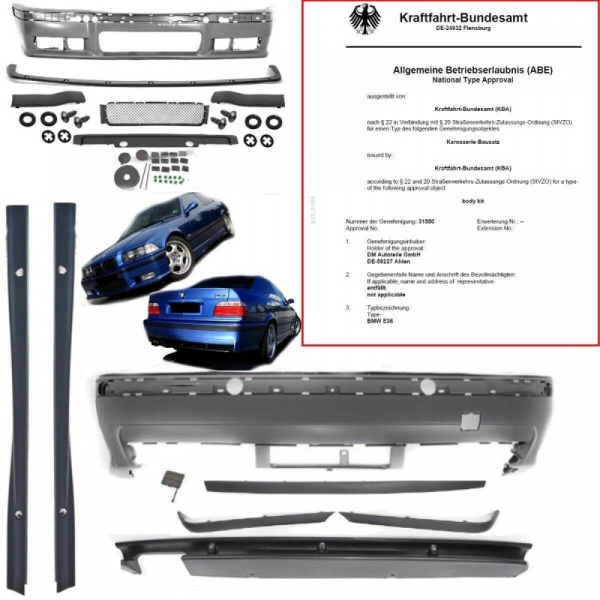 STOßSTANGE Bodykit KOMPLETT+ZUBEHÖR PASST FÜR ALLE BMW E36 MODELLE + M3 M PAKET