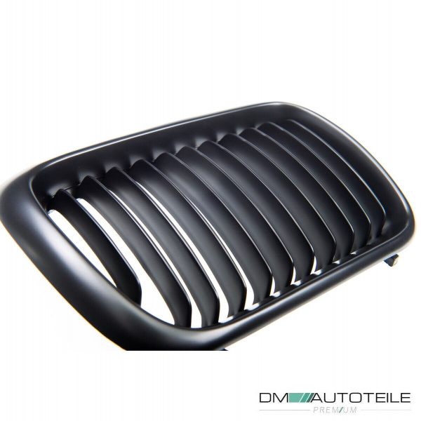 Satz 2x Kühlergrill Schwarz Matt Einzelsteg passend für BMW 3er E36 Facelift ab 1996-9999
