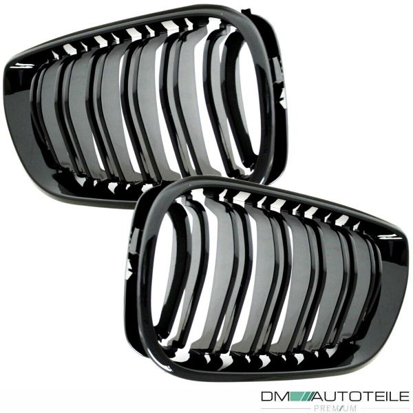 Kühlergrill Schwarz Glanz Doppelsteg passt für BMW E46 Limo Touring 01-05 auch M