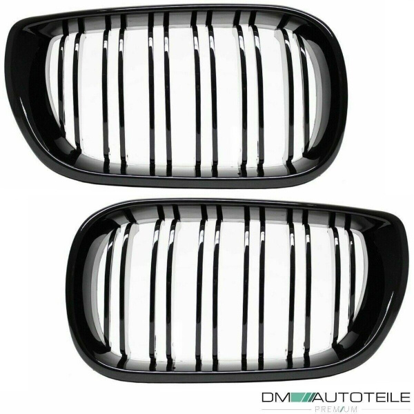 Kühlergrill Schwarz Glanz Doppelsteg passt für BMW E46 Limo Touring 01-05 auch M