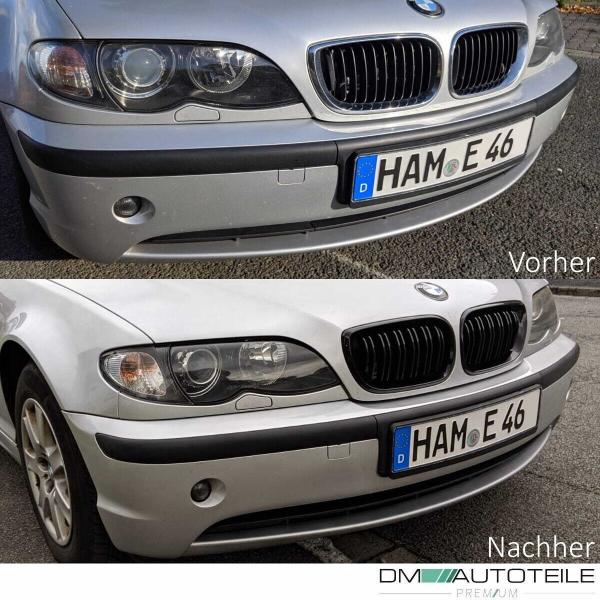 Kühlergrill Schwarz Glanz Doppelsteg passt für BMW E46 Limo Touring 01-05 auch M