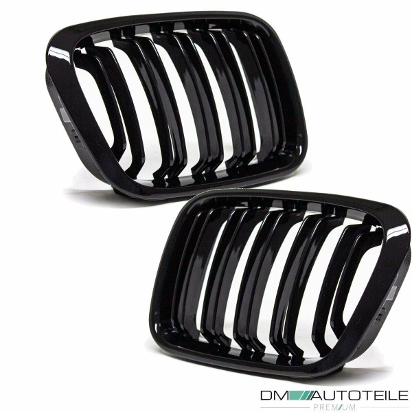 SET Kühlergrill Schwarz GLANZ Doppelsteg passt für BMW 3er E46 Limo Touring bj 98-01