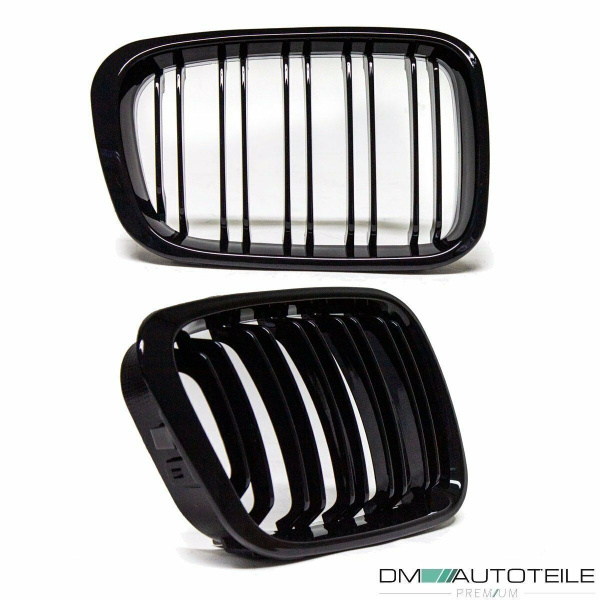 SET Kühlergrill Schwarz GLANZ Doppelsteg passt für BMW 3er E46 Limo Touring bj 98-01