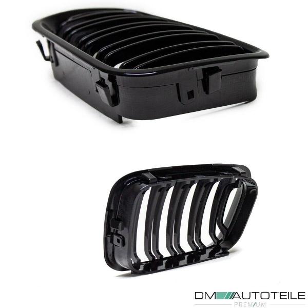 SET Kühlergrill Schwarz GLANZ Doppelsteg passt für BMW 3er E46 Limo Touring bj 98-01