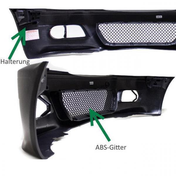 Sport Stoßstange Vorne passt für BMW E46 Vorfacelift + Nebellampen Gelb kein M3
